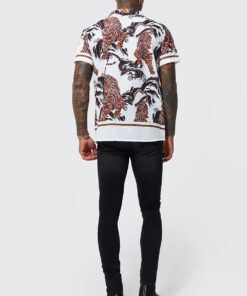 Poly Slub Tiger Print Shirt