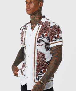 Poly Slub Tiger Print Shirt