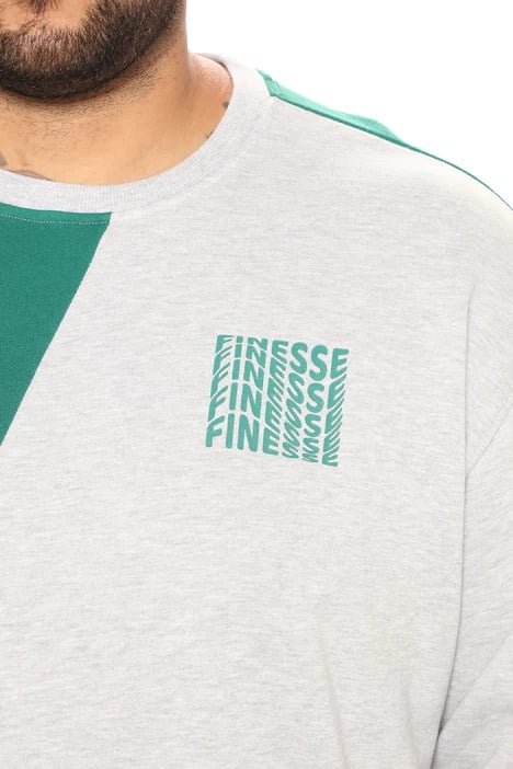 Finesse Split Crewneck Sweatshirt - Heather/Combo
