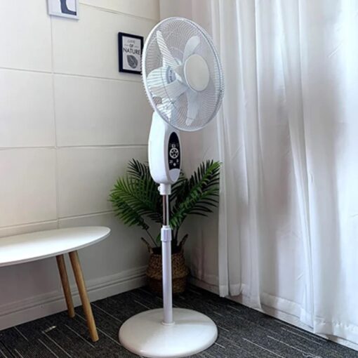 16 Inch Rechargeable Fan Built-in Battery With Solar Panel - Image 2